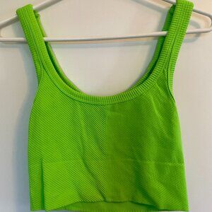 Nikibiki cropped tank top - neon green.